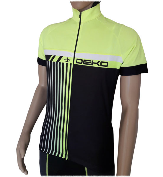 Maglia estiva maniche corte, modello Style, colore nero/giallo fluorescente