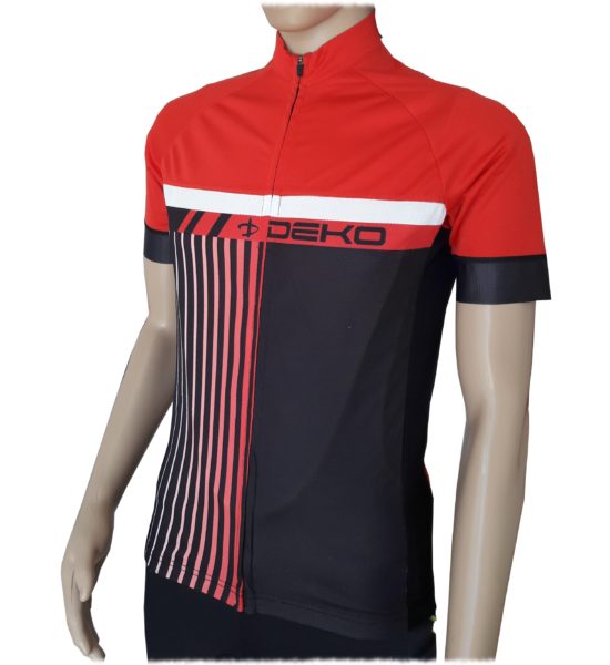 Maglia estiva maniche corte, modello Style, colore nero/rosso