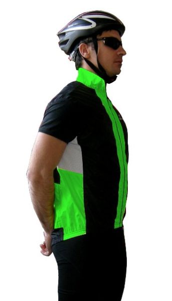 gilet ciclista modello shell colore nero verde