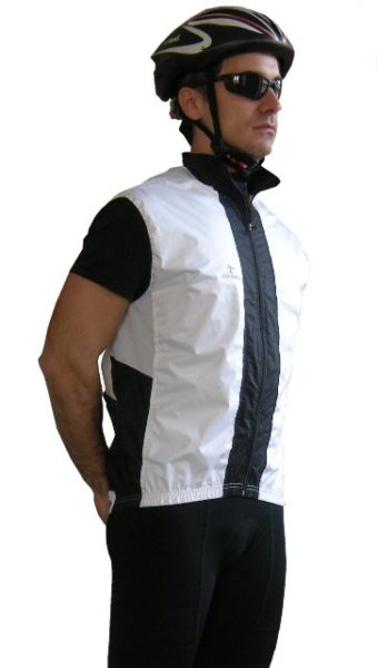 gilet ciclista modello shell colore bianco nero