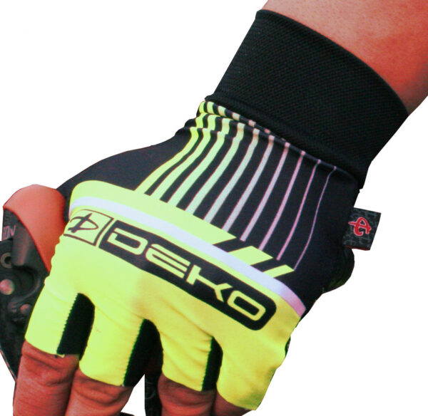 guanti ciclista modello style colore giallo fluorescente nero