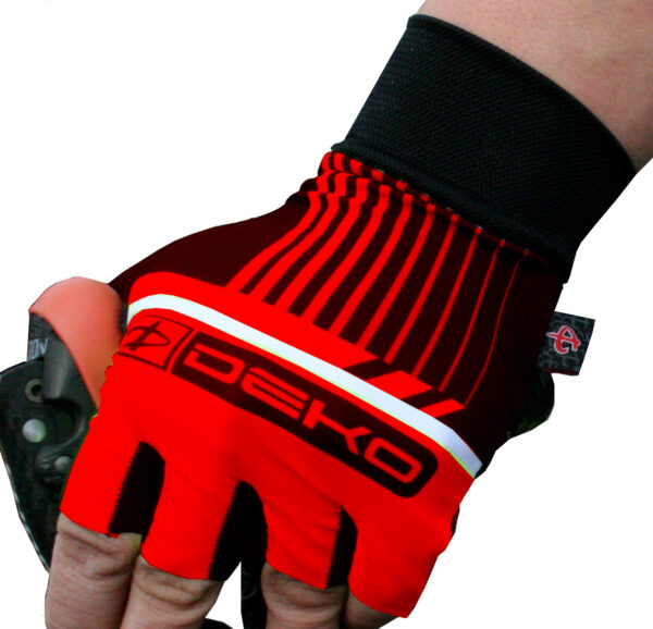 guanti ciclista modello style colore rosso nero