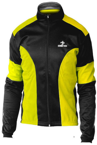 giubbino ciclista deko leader colore giallo fluorescente nero