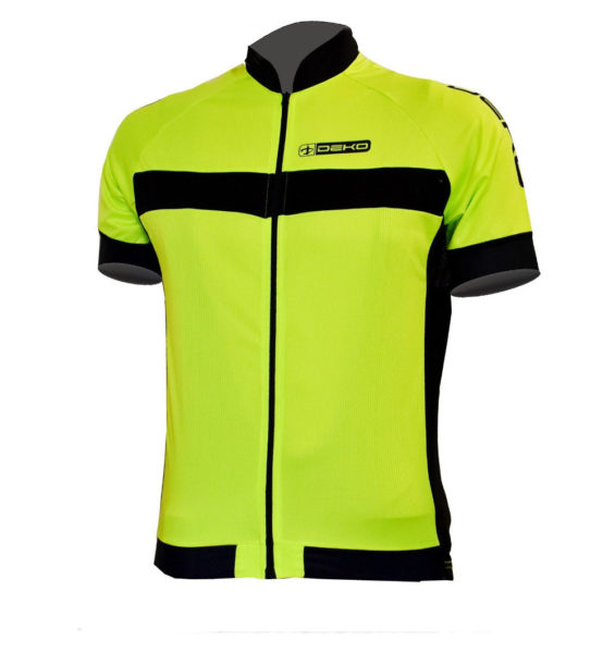 Maglia estiva maniche corte, modello AIR, colore giallo fluorescente/nero