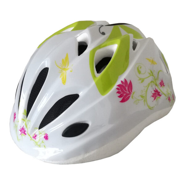 casco bambina pdr daisy bianco con fiori