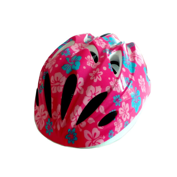 Casco bambina PDR KIRA, colore fucsia con fiori