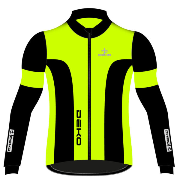 Giubbino ciclista DEKO LEADER 2, colore giallo fluorescente/nero