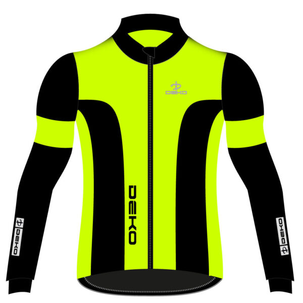 Giubbino ciclista DEKO LEADER 2, colore giallo fluorescente/nero