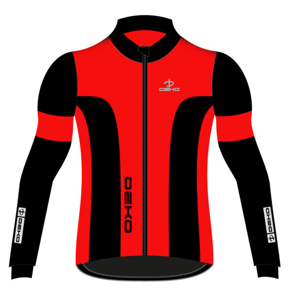 Giubbino ciclista DEKO LEADER 2, colore rosso/nero