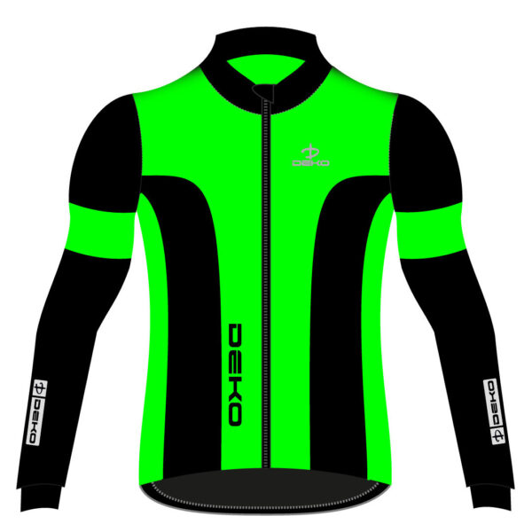 Giubbino ciclista DEKO LEADER 2, colore verde fluorescente/nero