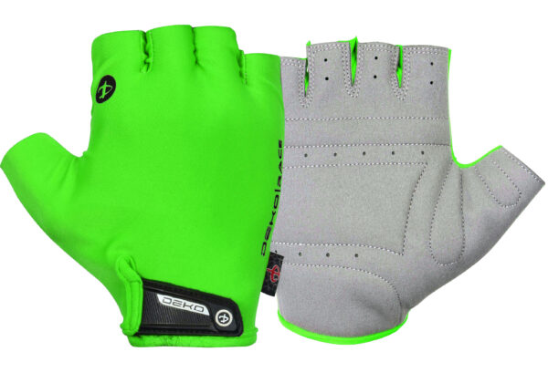 Guanti ciclista, modello Race, colore verde fluorescente