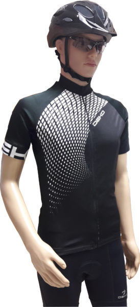 Maglia estiva maniche corte, modello Tech, colore nero/bianco