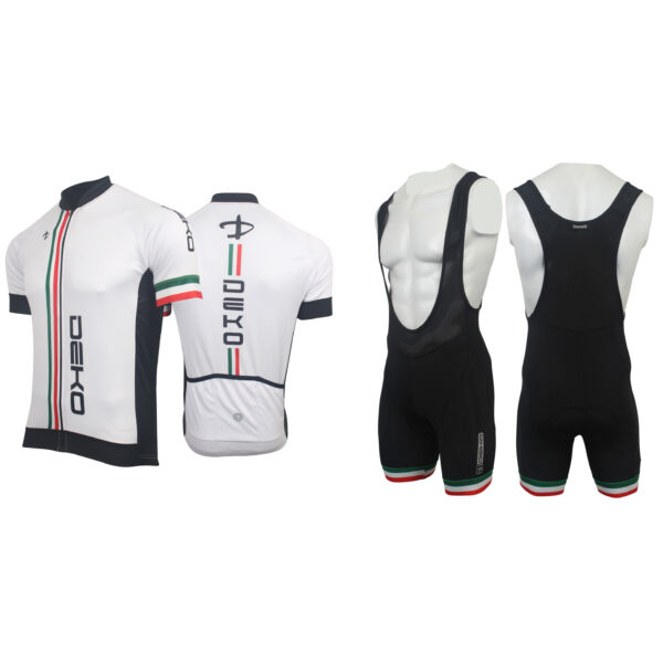 Completo estivo ciclismo modello Flag colore bianco/tricolore