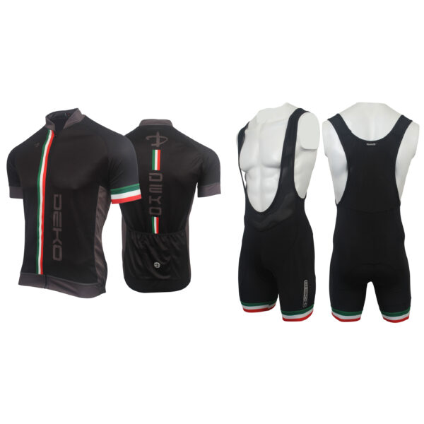 Completo estivo ciclismo modello Flag colore nero/tricolore