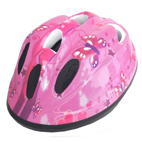 Casco bambina PDR BUTTERFLY, colore fucsia con farfalle