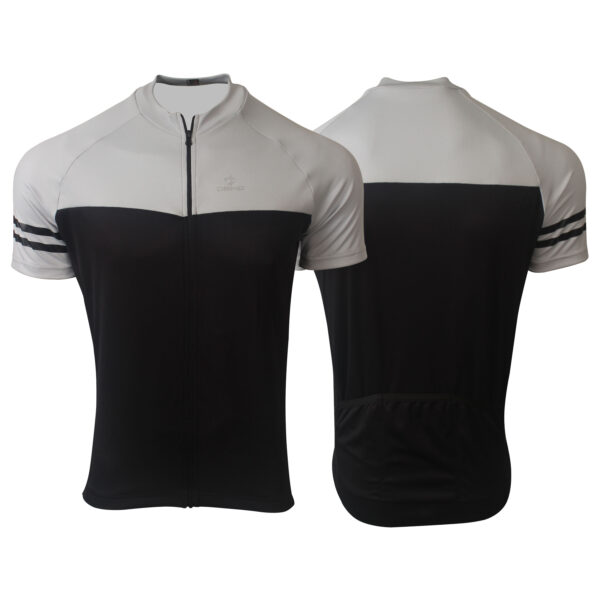 Maglia estiva da ciclismo maniche corte, modello Basic. Marca Deko Sports. Colore nero/grigio.