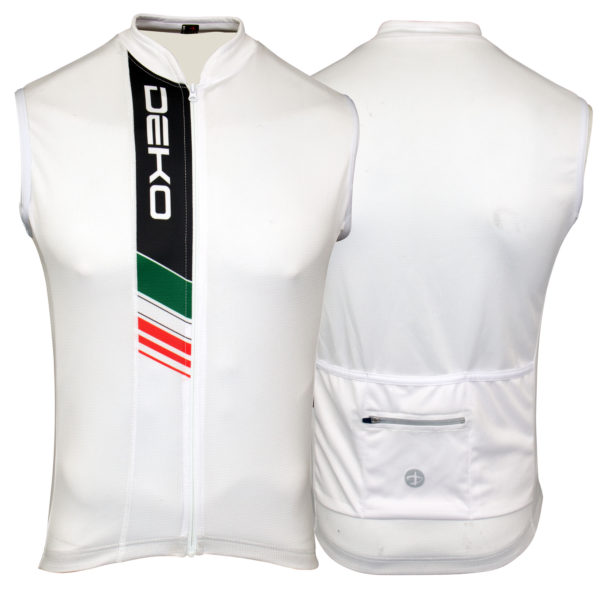 SMANICATO ESTIVO CICLISTA DEKO SPORTS EVOLUTION BIANCO TRICOLORE ITALIA